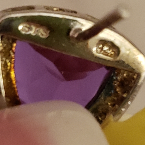 Lavender Alexite & Black Diamond J-Hoop Earrings, 925 Silver, TGW 6.28 Carats - Picture 4 of 7